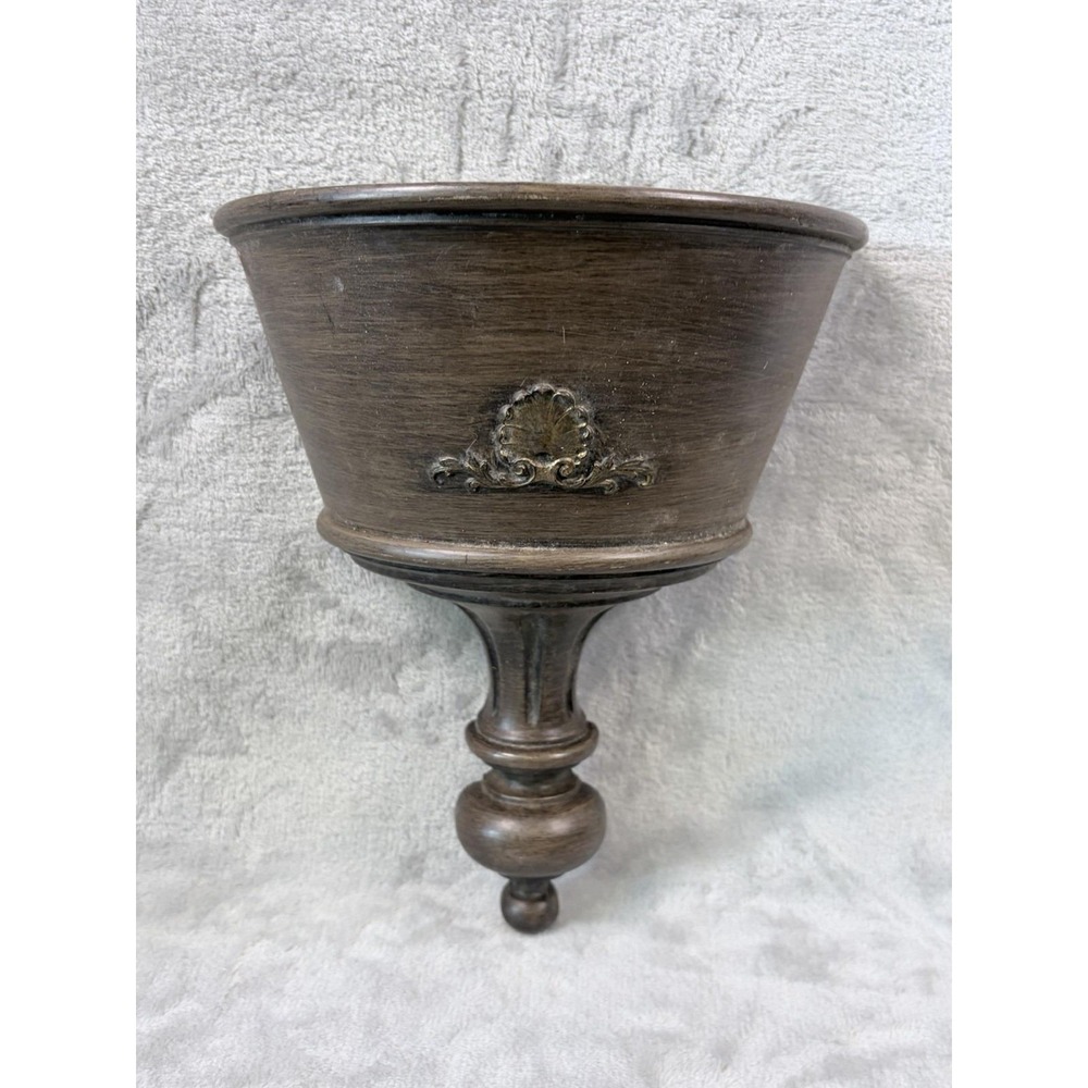 Vintage Homco Urn Wall Pocket Planter Brown‎ Pedestal Hollywood Regency